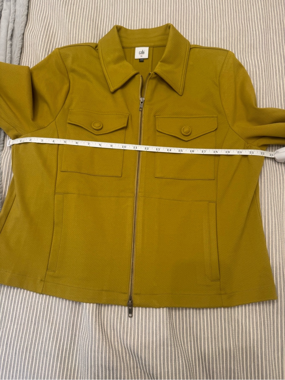 Cabi Moss Gold Touring Jacket Zip Up Utility Shacket XL NWOT - Picture 5 of 7